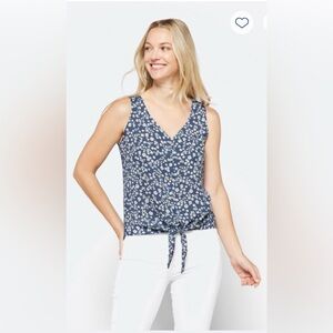 FORTUNE + IVY Avayah Back Detail Mixed Material Blouse